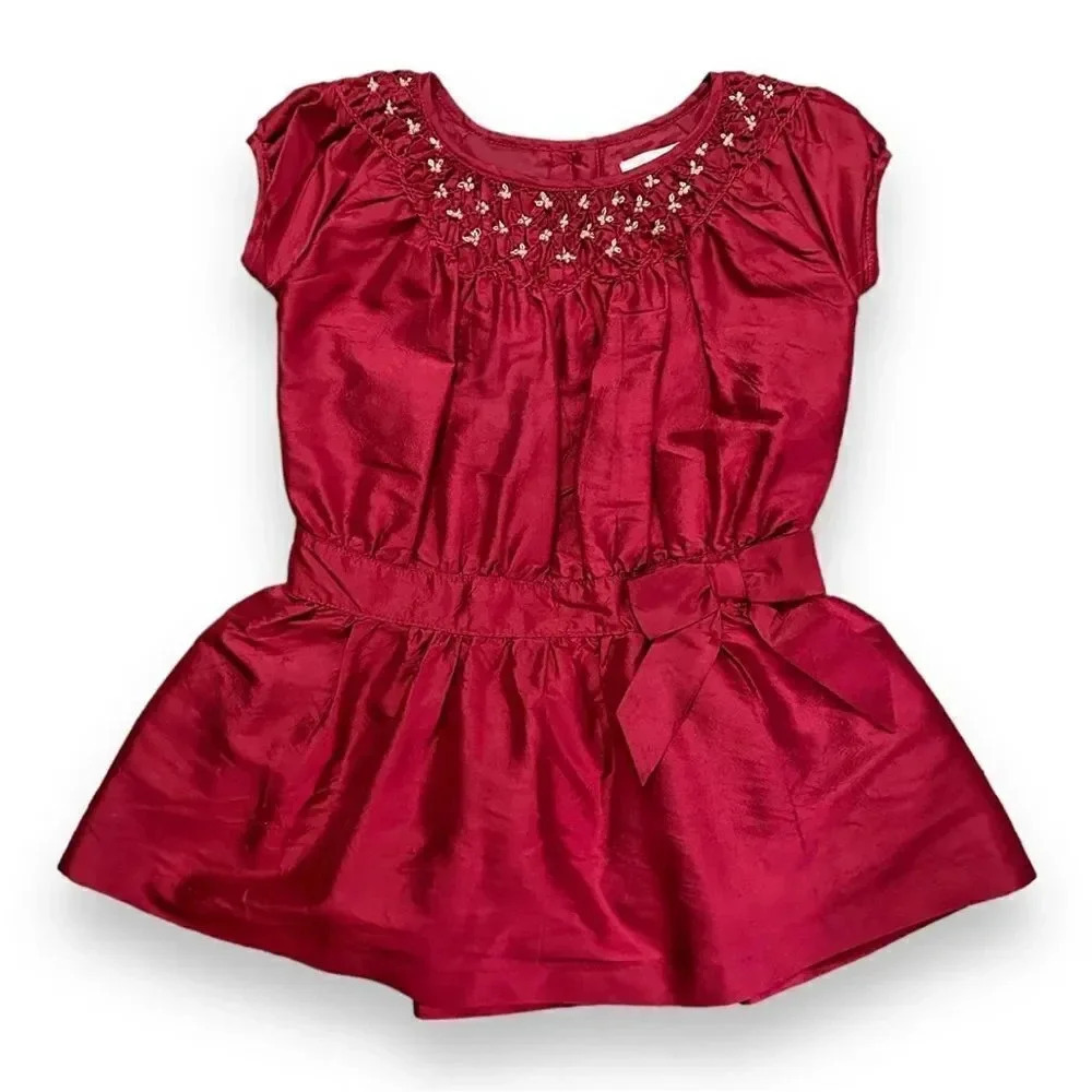 Janie & Jack | Raw Silk Holiday Dress (12-18 mos) 🎄